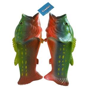 Coddies Fish Flip Flops BROOK TROUT Slippers EU 44/45 Men’s 10/11.5 Gag Gift NWT